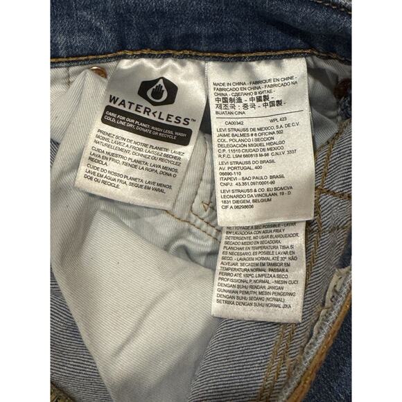 Levi’s Men's Hi Ball Roll Jeans Size 33 Blue Medium Wash Logo Stripe Stretch - Picture 5 of 9